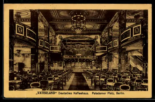 AK Berlin-Tiergarten, Café Vaterland am Potsdamer Platz, Innenansicht