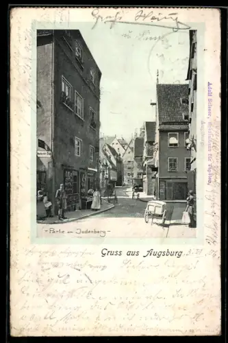 AK Augsburg, Strassenpartie am Judenberg