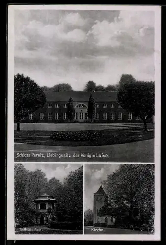 AK Paretz / Havel, Schloss Paretz, Teehäuschen, Kirche