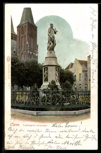 AK Kleve, am Lohengrin Denkmal