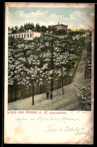 AK Werder a. H., Blick auf die Bismarckhöhe