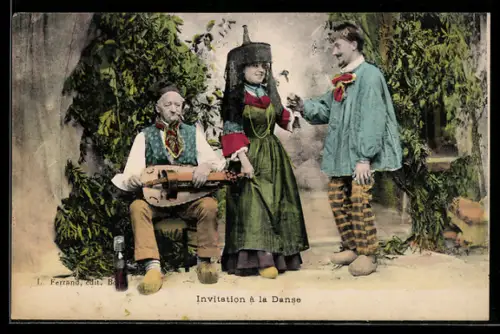 AK Invitation à la Danse, Trachten, Drehleier