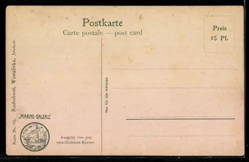 Künstler-AK Chr. Rave: Ruderboot in Westafrika