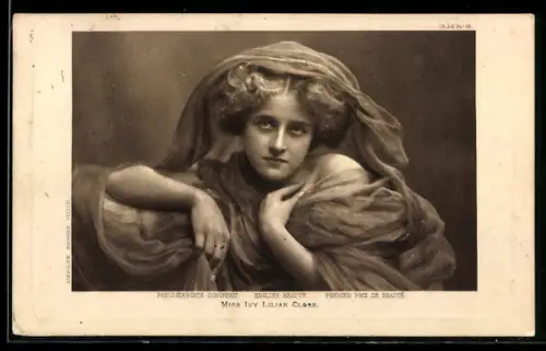 AK Schauspielerin Ivy Lilian Close mit Schleier