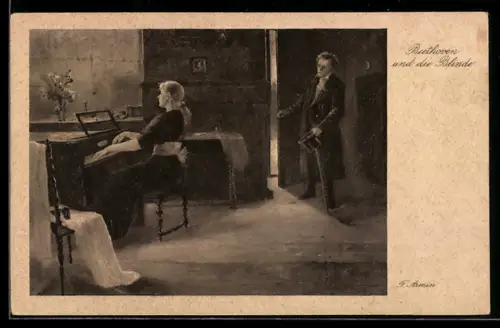 AK Ludwig van Beethoven und die Blinde