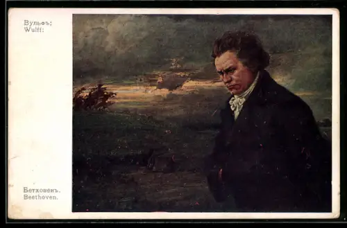 AK Ludwig van Beethoven bei einem Spaziergang