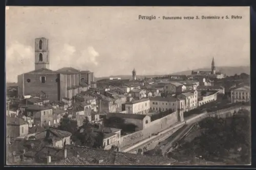AK Perugia, Panorama verso S. Domenico e S. Pietro