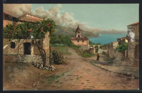 Künstler-AK San Pancrazio, Strassenpartie im Ort