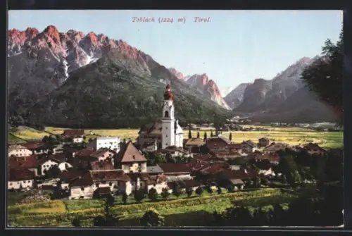 AK Toblach, Blick zum Ort