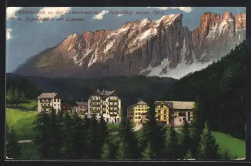 AK Welschnoven an der Dolomitenstrasse, Postgasthof weisses Rössl und Dependanzen mit Latemar