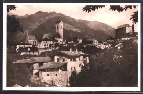 AK Scenna presso Merano, Ortspartie mit Bergen