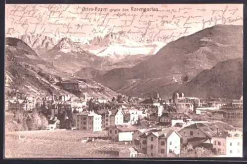 AK Bozen-Gries, Blick gegen den Rosengarten