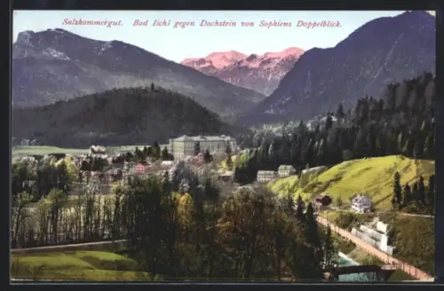 AK Bad Ischl, Gesamtansicht gegen Dachstein von Sophia Doppelblick