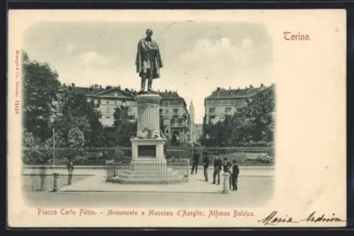 AK Torino, Piazza Carlo Felice & Monumento a Massimo d`Azeglio: Alfonso Balzico