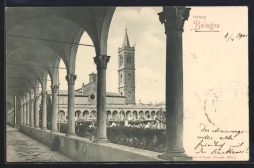 AK Bologna, Innenhof eines Klosters