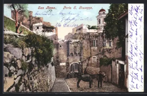 AK San Remo, Porta S. Giuseppe, Esel