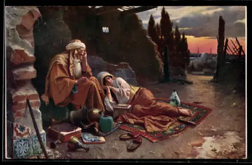 Künstler-AK Rodolphe Ernst: After the fire - Constantinople