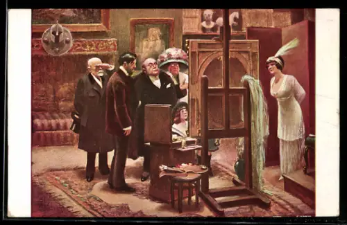 Künstler-AK Albert Guillaume: l'avis de la Famille, der Familienrat tagt