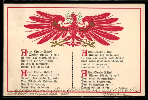 AK Der rote Tiroler Adler, Liedtext