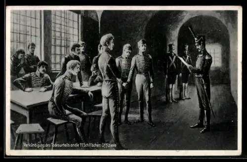 AK Verkündung des Todesurteiles an die 11 Schill`schen Offiziere
