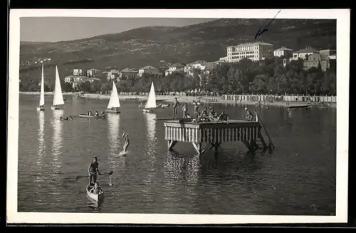 AK Crikvenica, Teilansicht des Ortes mit Hotel und Bad