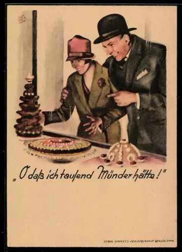 AK Reichsverband selbstständiger Konditoren, O dass ich tausend Münder hätte!