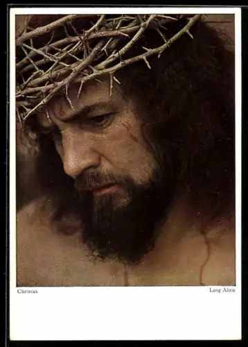 AK Oberammergau, Passionsspiele 1930, Schauspieler Alois Lang als Christus mit Dornenkrone