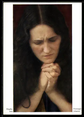 AK Oberammergau, Passionsspiele 1930, Schauspielerin Johanna Preisinger als Magdalena