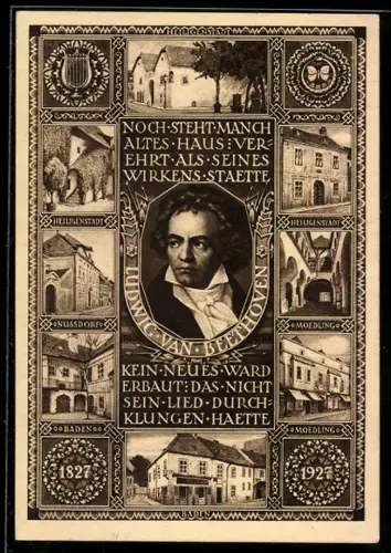AK Ludwig van Beethoven, Häuser seiner Wirkungsstätten