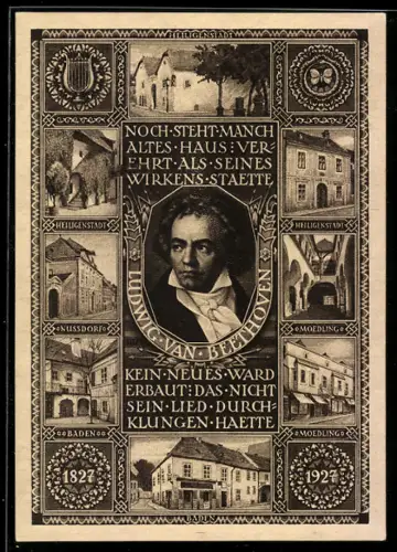 AK Ludwig van Beethoven, Häuser seiner Wirkungsstätten