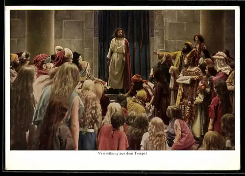 AK Oberammergau, Passionsspiele 1930, Vertreibung aus dem Tempel