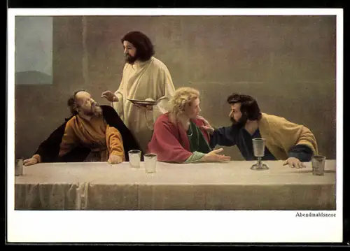 AK Oberammergau, Passionsspiele 1930, Abendmahlszene