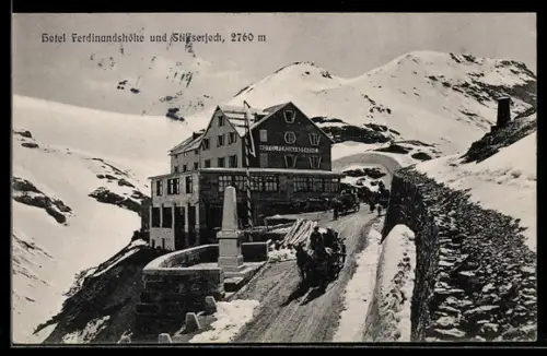 AK Stilfserjoch, Hotel Ferdinandshöhe im Schnee
