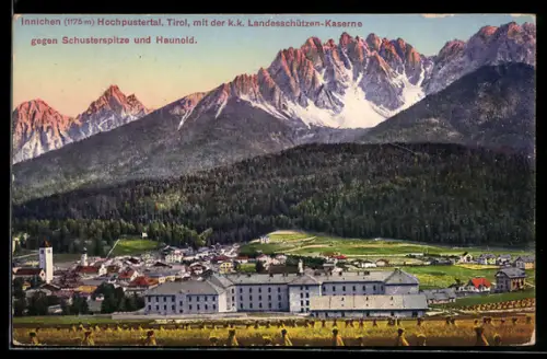 AK Innichen, Teilansicht mit der k. k. Landesschützen-Kaserne