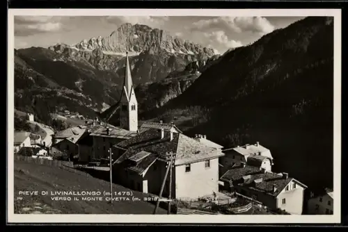 AK Pieve di Livinallongo, Ortsansicht gegen Monte Civetta