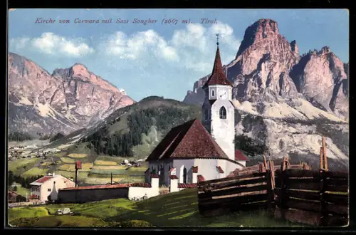 AK Corvara, Kirche mit Sass Sangher