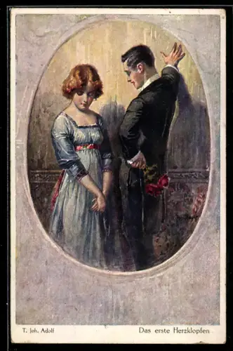 Künstler-AK Adolf (Jodolfi): Das erste Herzklopfen