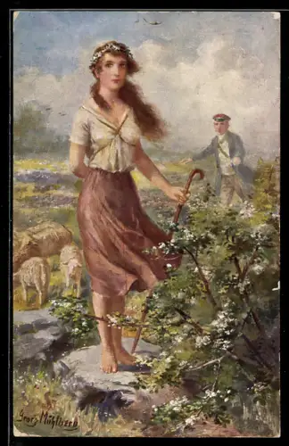 Künstler-AK Georg Mühlberg: Sah` ein Knab` ein Röslein steh`n...