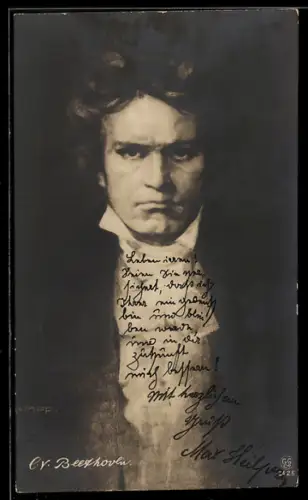 Künstler-AK Portrait des Komponisten L. v. Beethoven