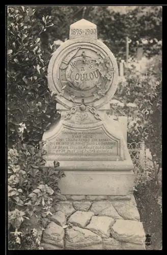 AK Asnières, Cimetière des Chiens, Hundefriedhof, Grabstein von Loulou