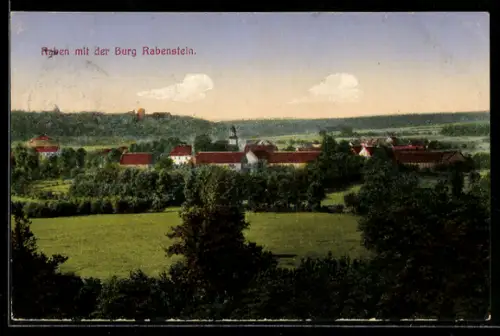 AK Raben, Teilansicht mit der Burg Rabenstein
