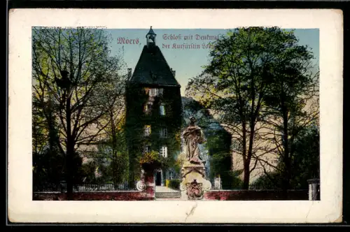 AK Moers, Schloss mit Denkmal