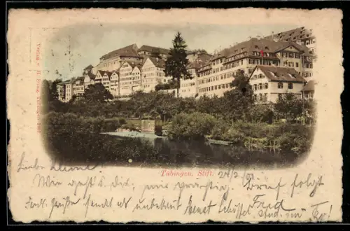 AK Tübingen, Uferpartie mit Stift