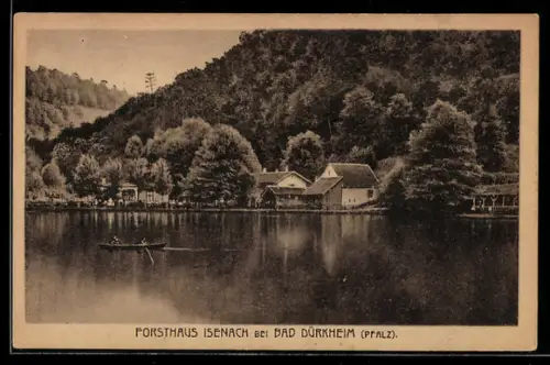 AK Bad Dürkheim, See mit Forsthaus Isenach