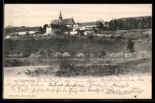 AK Altenberg, Ortspartie mit Kirche