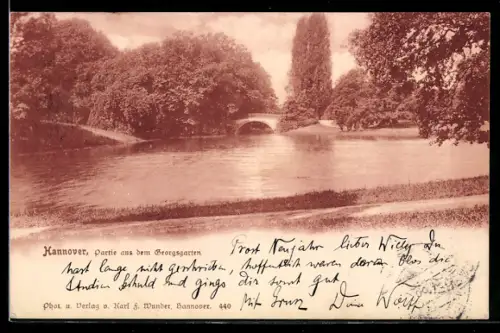 AK Hannover, Partie aus dem Georgsgarten