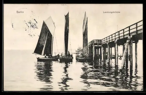 AK Sellin, Segelboote an der Landungsbrücke