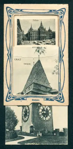 Mechanische-AK Graz, Uhrturm und Rathaus