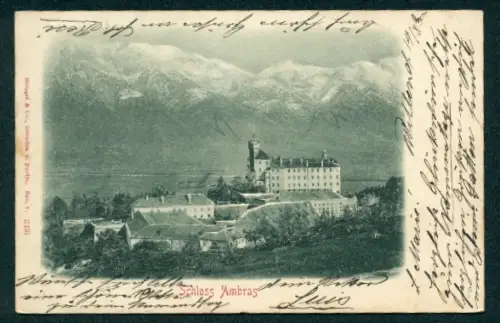 Relief-AK Innsbruck, Schloss Ambras