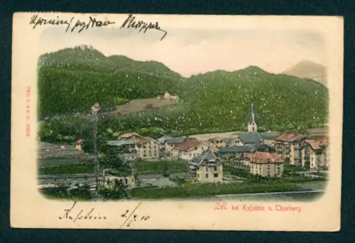 Relief-AK Zell bei Kufstein, Ortsansicht mit Kirche